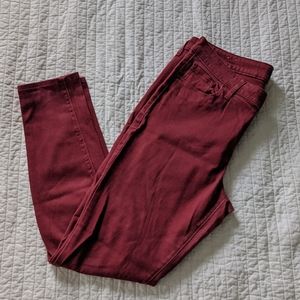 Old Navy Red Mid-Rise Rockstar Pants